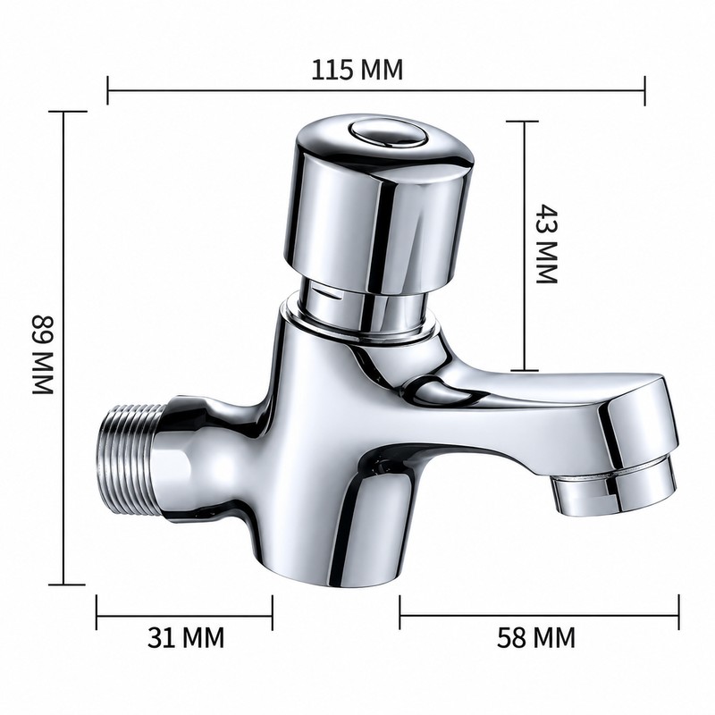 G1/2 BSPP Self-Closing Basin Faucet for 32–35mm Mounting Holes –