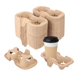 100 Pack Eco-Friendly Two Cup Drink Carrier, Disposable Cup Holder Tray for Your Beverage Needs? to Go Cup Holder for Hot and Cold Drinks by IHDYPPEW