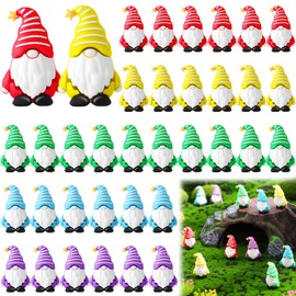 DoubleFill 100 Pcs Mini Gnomes Figures Miniature Fairy Gnomes Tiny Gnomes Figurines for Landscape Outdoor Patio Yard for Christmas Easter Garden Accessories Gifts Fairy Goodie Bag