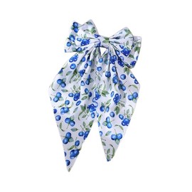 Blueberry Hair Bow Clips Fruits Blueberries Hair Bowknot Blue Berry Hair Clip Pins BBW07 (White)
