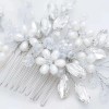 Tiara De Cristal Y Perlas Novia Peine El Pelo De