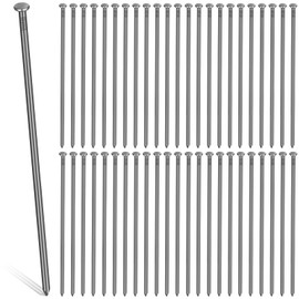 Nuenen 100 Pack 12 Inch Heavy Duty Landscape Stakes Metal Landscape Anchoring Spikes Garden Ground Spikes for Artificial Turf Nails Weed Barrier Paver Edging Timber Carpentry Tent Camping, Black