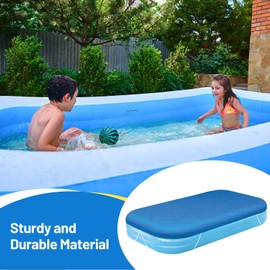 Ｂｅｓｇａ Pool Cover Rectangle Swimming Pool Cover Pool Tarp Dustproof Rainproof for Above Ground Inflatable Paddling Family Pools Outdoor, 305cmx183cm