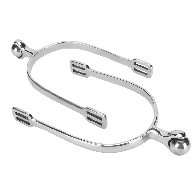 Horse Spurs English Stainless Steel with Roller Ball for Equestrian