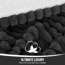 Heated Throw Blanket, Soft Cozy Faux Fur Electric Blanket Throw with Fast Heating, 50"x60", Dark Gray