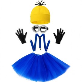 Unisex Kids Cute Mini Man Kevin Costume,Two Eyes Mini Cute Cosplay Kids 5Pcs Funny Cosplay Movie Role Play Dress Up Set