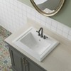 Oaker 6594-43 Rectangular 22" Drop in Bathroom Sink with Overflow,