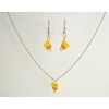 Candy Corn Earring and Necklace Set on 18 inch Silver