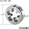 Burkit 11/16"-24 UNEF Tap and Die Set, 11/16 x 24