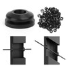 Muzata 300 Pack Black Cable Railing Rubber Grommets for Level