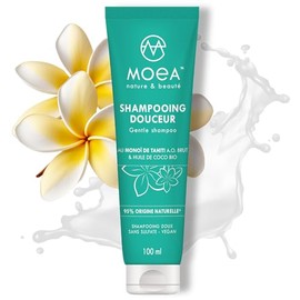 MOEA - Weiches Shampoo – Monoi & Kokosöl – ohne Sulfate – vegan – für alle Haartypen – 100 ml