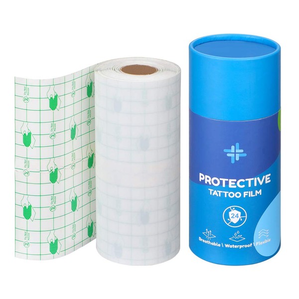 Solong Tattoo Aftercare Bandage Roll 6"x 11Yard Waterproof Bandages,Transparent Film for Tattoo Initial Healing 15cm*10m Adhesive Wrape TA618