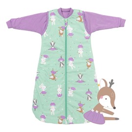 schlummersack Baby Sleeping Bag All Year Round Oeko-Tex Baby Sleeping Bag with Removable Sleeves 2.5 Tog Baby Sleeping Bag All Year Round Sleeping Bag Baby Cotton, Ballerina