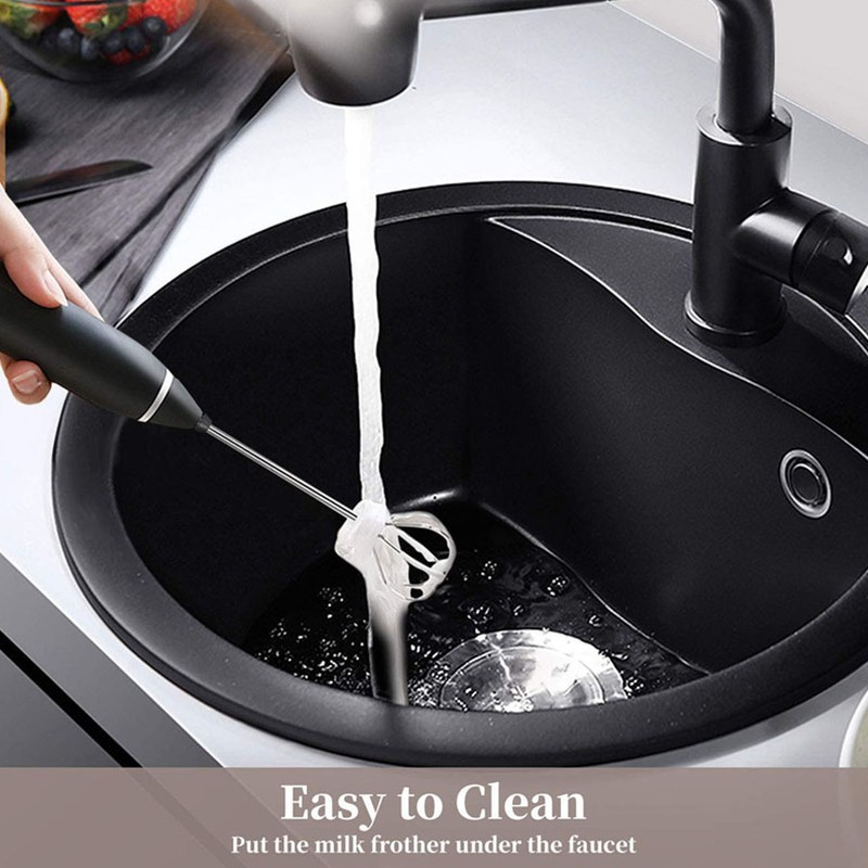 Rechargeable Milk Frother 304 Stainless Steel Handheld Foam Maker Cordless