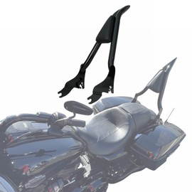 YHMOTO Detachable Sissy Bar Passenger Backrest 22" Inch Rear Pad Fit for Harley Touring Models 2009-2025 Road King Ultra CVO Limited Street Glide Road Glide Electra Glide (Chrome)