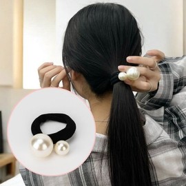 Pearl hair tie, pearl double bell hair tie, bell hair tie (WFIMAUQ) / 진주머리끈 진주 쌍방울 머리끈 방울머리끈 (WFIMAUQ)