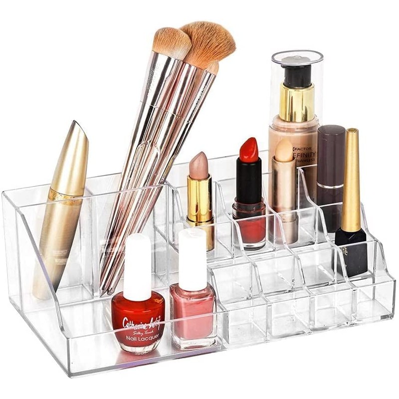 Makeup Cosmetic Organizer Drawer. Cosmetic Display Cases with 16 Holders.