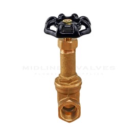 Midline Valve 66344 Long Bonnet Gate Valve, Lead Free 1/2 in. FIP Connections, Cast Brass
