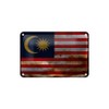 Blechschild 18 x 12 cm Rost Wappen Flagge Malaysias Flag