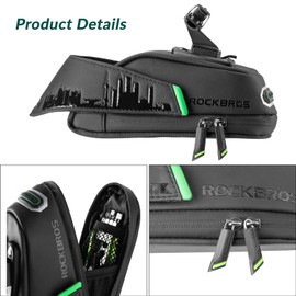 ROCKBROS Bicycle Saddle Bag Bicycle Bag for MTB Road Bike Waterproof Shockproof Seat Bag Black 1L / 1.5L with Rear Light Holder