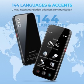 Kentfaith Language Translator Device, 2025 Upgraded 144 Languages AI translator,Instant Translator Device with Voice/Text/Offline/Photo Translation, 5" Touch Screen, for Travel, Business, Study