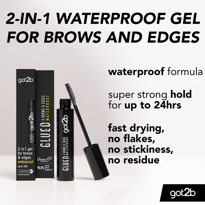 got2b glued for Brows & Edges eyebrow gel, vegan waterproof