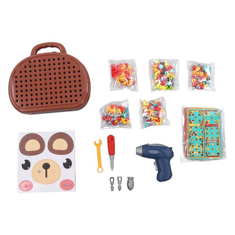 Drill Puzzle Set Steam Learning Toys with Electric Drill Screw