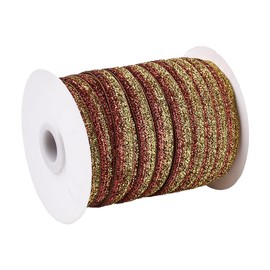 CABODYALS 45.72M 3/8 Inch Gold Sequin Trim Christmas Ribbon Xmas Golden Shiny Bling Metallic Paillette Glitter Edging Trimming Ribbon for Sewing Making Gift Wrapping Diy Christmas Decor Craft Supply