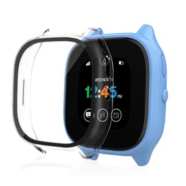1 Pack Protective Case Compatible for Verizon Gizmo Watch 3 Screen Protector, Hard PC Bumper Cover Built-in Tempered Glass Screen Protector for Gizmo 3 Kids Watch Accessories - Clear