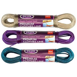 VSL® 20M Clothes Line Outdoor Coated Rope Steel Laundry Washing Line Core Plastic