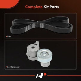 A-Premium Engine Serpentine Belt Drive Kit Compatible with Mitsubishi Outlander 2004-2006, Eclipse 2006-2012, Galant 2004-2012 - 2.4L
