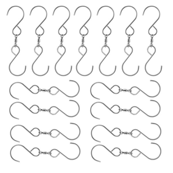 LERANXIN S Hooks Stainless Steel Pack of 15 Kitchen Hooks,