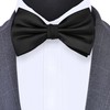 Branduce Black Bow Tie for Men Pre-tied Adjustable Silk Blend