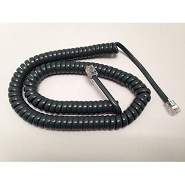 The VoIP Lounge 12 Foot Handset Receiver Curly Cord for Avaya IX J100 Series IP Phone J129 J139 J169 J179 Gray