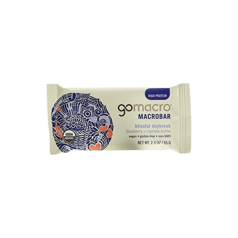 GOMACRO Organic Blueberry Cashew Butter Bar ,2.3 OZ(pack of 12)