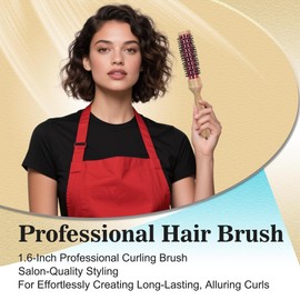 Professional Hair Brush - Blow Drying Aluminium Ceramic Ionic Thermal Barrel Brush - For Sleek Precise Heat Styling Blowout Volume - Lightweight Round Hair Brush for Smooth Hair (1.6Inch)