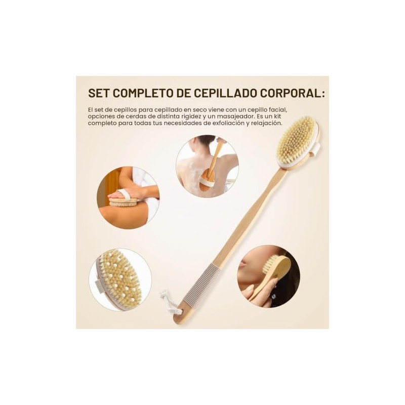 Cepillo Exfoliante Corporal en Seco 4Piezas