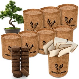 RAINFLOW Bonsai Starter Kit - Indoor Growing Set with Jute Planters,Plant Markers & Soil Discks to Grow Bonsai Trees,Gardening Gift for Women,Men & Plant Lovers