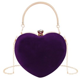 Aisi Women Heart Shaped Mini Clutch Handbag Evening Purse Chain Tote Shoulder Bag for Wedding Party Cocktail Prom