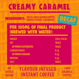 Little's Creamy Caramel Flavoured Decaf Instant Coffee, 6 Pack (50g x 6) - Decaffeinated Coffee, Rich & Smooth, Infused With Caramel Flavour - Vegan Friendly, Low Calories, No Added Sugar