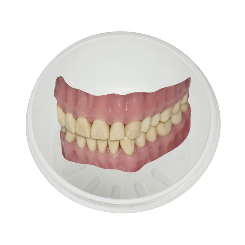 Denture Cup Braces Container with Strainer Screw Cap Medi-Inn