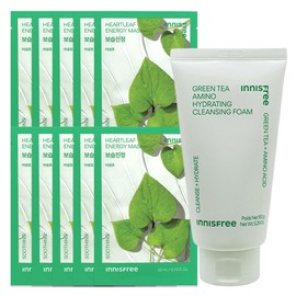 (10 sheets) Innisfree Energy Mask Houttuynia cordata + Green Tea Amino Moisture Cleansing Foam / (10매)이니스프리 에너지 마스크 어성초+그린티 아미노 수분 클렌징 폼
