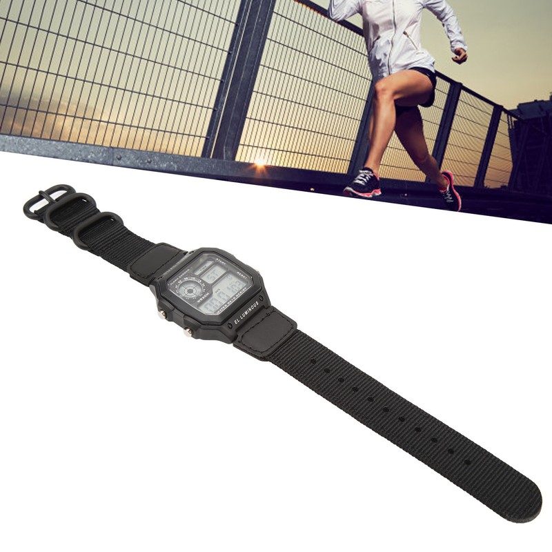 Digital Chronograph Watch Luminous Waterproof Multi Function Retro Style Square