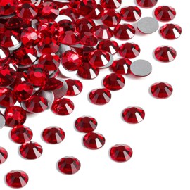 BEADSLAND 1440 Pieces Flat Back Rhinestones, Nail Crystals Rhinestones for Nails, Dark Red, SS16 (3.8-4.0 mm)