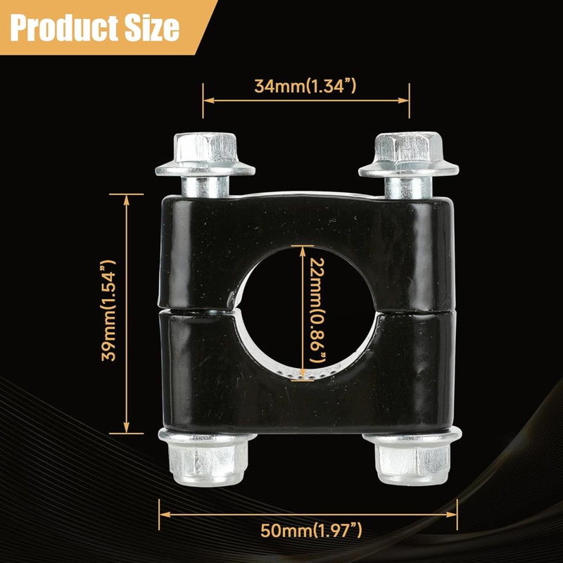 Motorcycle Handlebar Risers, 22mm Universal Mount Kit, 7/8 Inch Aluminum