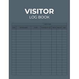 Visitor Log Book: Record and Track Guest Sign In and Out Details | Ideal for Front Desk Use in Offices, Schools, Buildings & More