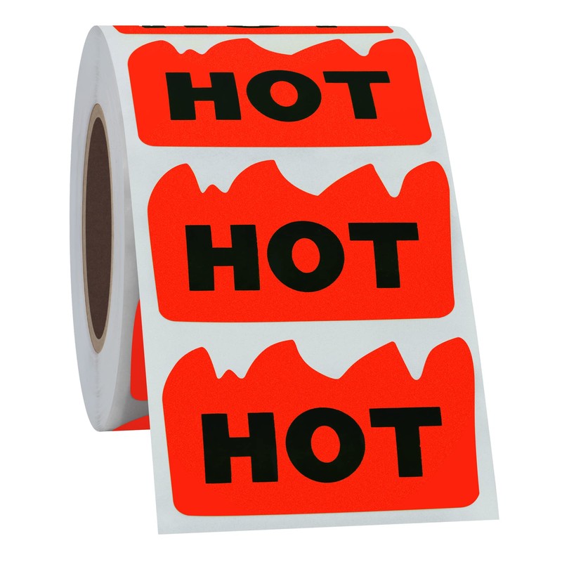 Hybsk 500pcs Rave Hot Stickers 2 x 1-1/5 Inch Fluorescent