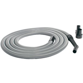 Cen-Tec Systems 20 Ft. Premium Shop Vacuum Extension Hose with 2 tank adapters and 1.25" curved end, Silver