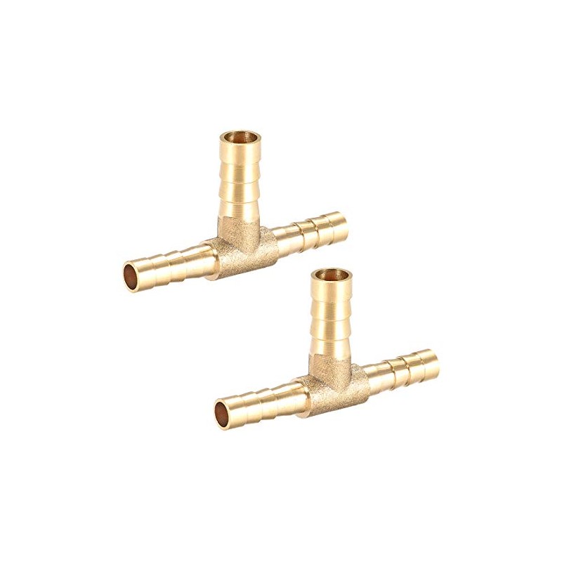 sourcing map Brass Hose Reducer Fitting T 3 Way Barb