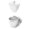 QWORK Lab Porcelain Crucible with Lid, 2 Pack, 50ml Capacity,
